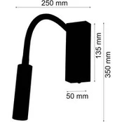 LED sieninis šviestuvas "Rocco", chromo spalvos, "Flexarm grey