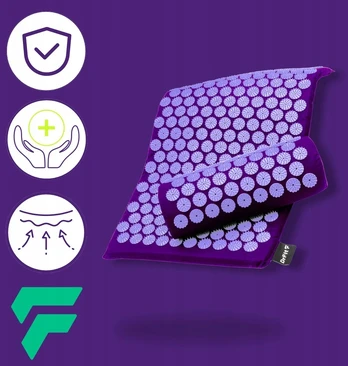 Akupresūros masažinis kilimėlis DrFIT, violetinis