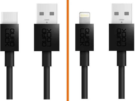 Quad Lock USB-A į Lightning laidas / USB-C laidas 20cm