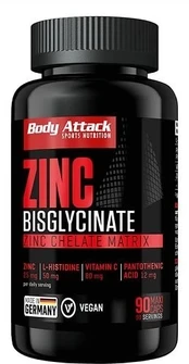 Cinko bisglicinato kapsulės Body Attack 90 kapsulių
