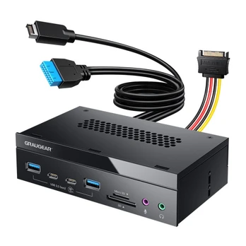 Šakotuvas GRAUGEAR Multi Frontblende 4-Fach + Kartenleser USB,SD,Micro