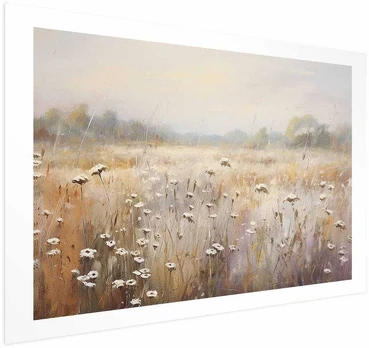 Artgeist Plakatas - Impressionist meadow – field landscape in a pastel colour palette