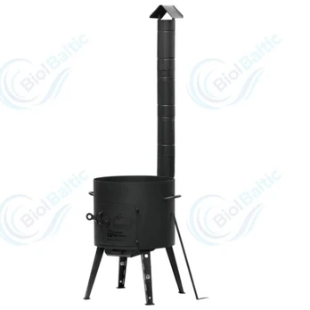 Krosnelė su dūmtraukiu 10 l kazanui, storis 2 mm