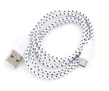 Micro USB laidas Omega OUFBCB, Balta/ Juoda