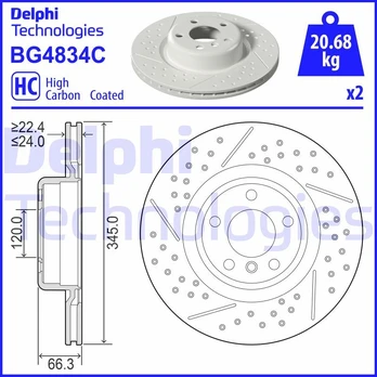 Stabdžių diskas DELPHI BG4834C