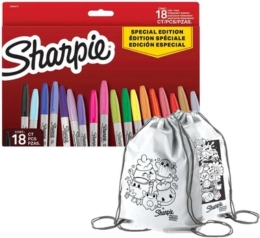 Sharpie Fine 18 spalvų rinkinys su dažų maišeliu