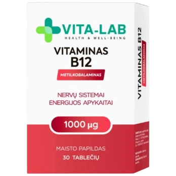 Vitaminas B12 ELEVITA VITA-LAB 1000ug, 30 tablečių