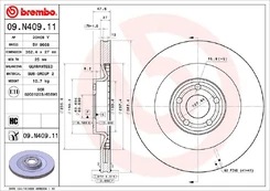 Stabdžių diskas BREMBO 09.N409.11 kaina