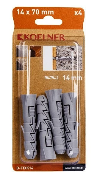 Išsiplečiantys kaiščiai KOELNER FIXPP, 14 x 70 mm, 4 vnt