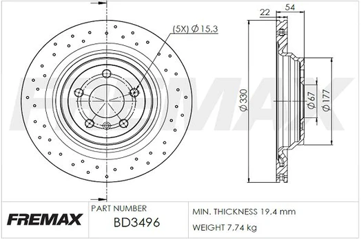 Stabdžių diskas FREMAX BD-3496