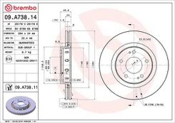 BREMBO 09.A738.11 Stabdžių diskas