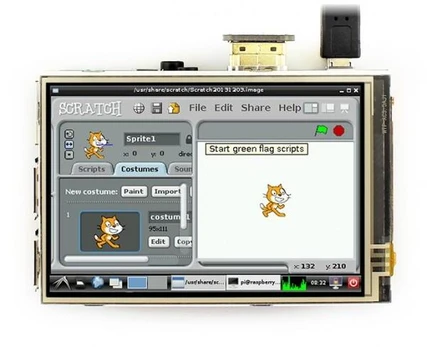 Waveshare Varžinis lietimui jautrus ekranas Raspberry Pi mikrokompiuteriui - LCD IPS 3.5