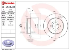 Stabdžių diskas BREMBO 08.5443.40 kaina