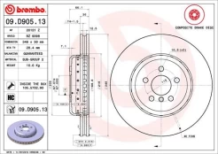 Stabdžių diskas BREMBO 09.D905.13 kaina
