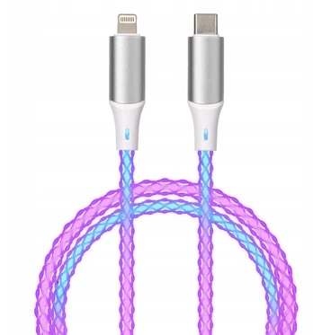 Qualo QCS-CL-00 Glowing Cable USB-С – Lightning / 12W / 1m / LED