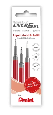 Gelinės šerdelės PENTEL Energel F, 3 vnt., raudonos sp. kaina