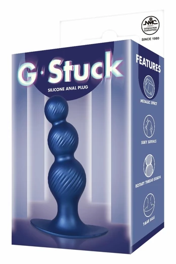 NMC 5 Inch Silicone Anal Plug Metallic Blue T-Bar Base