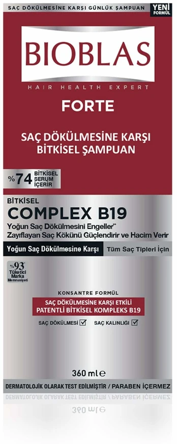 Šampūnas Bioblas Forte Complex B19 Herbal, 360 ml