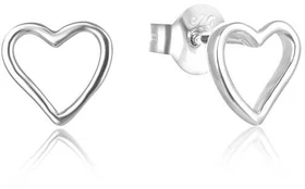 Beneto Sidabrinis minimalist heart earrings AGUP2691