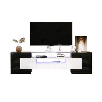 TV spintelė, LED apšvietimas, stiklas, 200 cm, 1 vnt