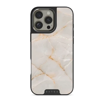Vanilla Sand - Marble iPhone 16 Pro Max Case, Elite Dark (MagSafe) / Gunmetal