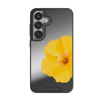 Hibiscus - Samsung Galaxy S25 Plus Case, Elite Mirror Dark (Magnetic) / Silver