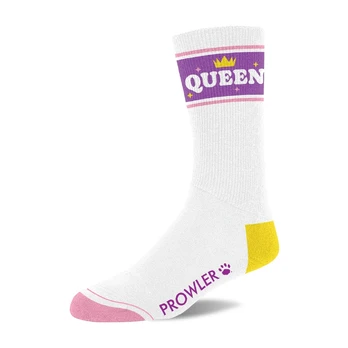 Prowler RED Queen medvilninės kojinės, baltos ir violetinės