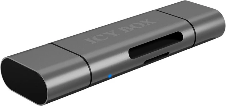 Kortelių skaitytuvas Icy box IB-CR200-C SD/MicroSD (TF) USB 2.0 card reader with Type-C and -A to micro USB (OTG) interface, Micro SDHC, Micro SDXC, microSD 3.0 UHS-I SD, SDHC, SDXC, SD 2.0 UHS-I, MMC