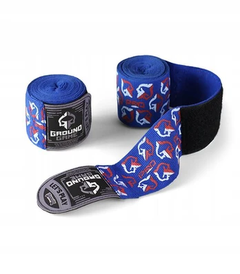 Ground Game Bokso Bintai Wrap'ai "logo" Mėlyni 4m