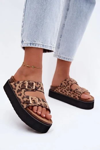 Leopardinio rašto platforminės basutės Step in style