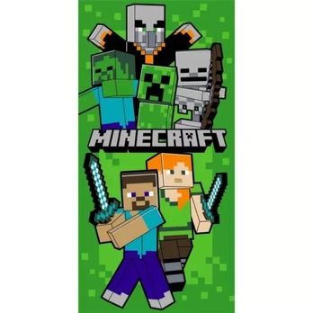 Minecraft vonios ir paplūdimio rankšluostis 70×140 cm (greitai džiūstantis)
