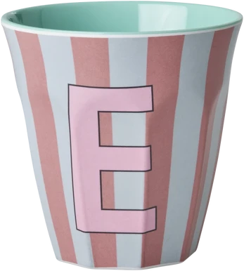 Rice - Melamine Cup with the Letter E - Rožinė - Medium