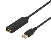 Kabelis DELTACO, 3.0m, juodas / USB2-EX3M kaina