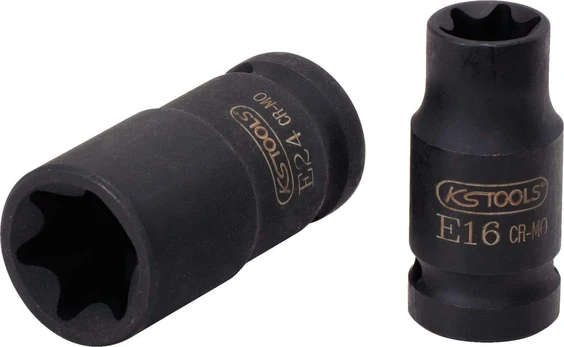 Ks tools 911.0976 1/2 colio torx e-force galvutė, trumpa, e11