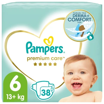 Sauskelnės PAMPERS Premium Care, Value Pack 6 dydis, 38 vnt.