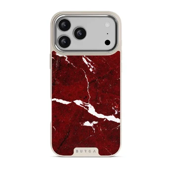 Iconic Red Ruby - Marble iPhone 17 Pro Max Case, Elite Light (MagSafe) / Silver
