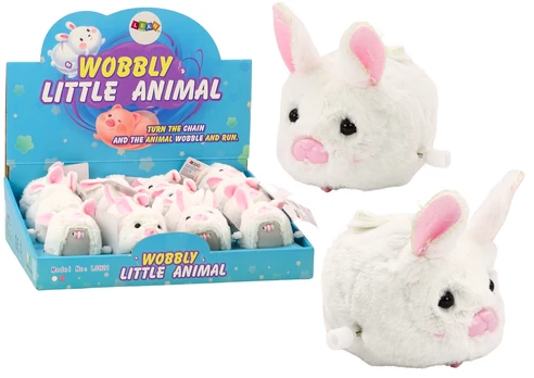 Lean Toys Clockwork Bunny Riding Toy Decoration Baltas