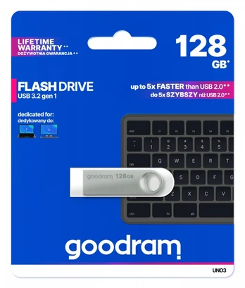 Pendrive UNO3 128GB USB 3.2 Gen1 silver