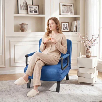 Sofa-lova, 3 viename, 5 padėtys, Mėlyna