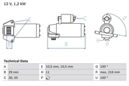 BOSCH 0 986 028 010 Starteris