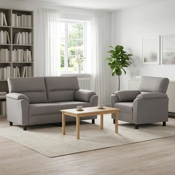Sofa Sofos komplektas 2 vnt. Šviesiai pilka Aksomas