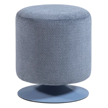 ISLEN POUF WITH SWIVEL BASE BOUCLE LIGHT BLUE [fsc]