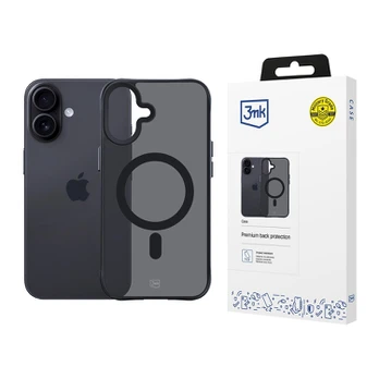 3mk dūminis „MagCase“, skirtas „iPhone 17“ – juodas, pusiau permatomas