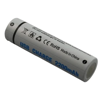 Akumuliatorius 3.7V 2200mAh Li-ion suderinamas 18650 su USB-C įkrovimu