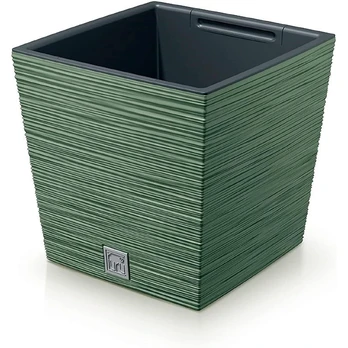 Prosperplast <div class="int_ce_html">FURU SQUARE LOW gėlių vazonas - žemiškai žalias</div>