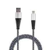 USB kabelis 2GO USB-A - USB-C 1 m Juodas- Silver (795953)