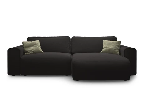 Right Corner Sofa With Bed Function And Box, "Victor", 3 Seats, 246x148x83, Black
