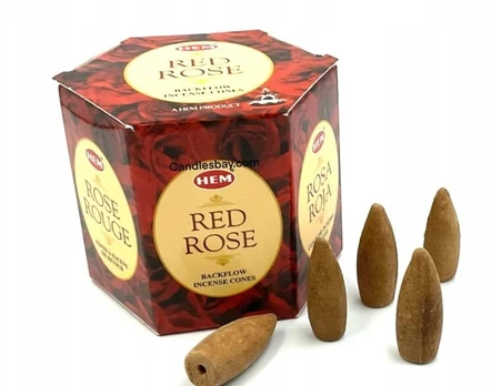 Hem kūginiai smilkalai back red rose