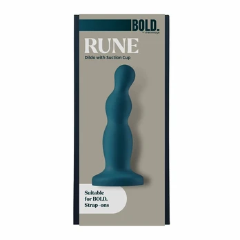 BOLD. RUNE Silicone Beaded Model with Suction Cup 15.5 cm Black