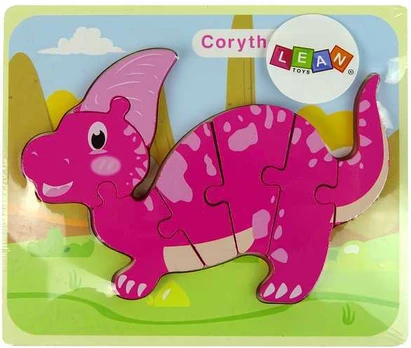 Medinė dėlionė Dinozauras, violetinis